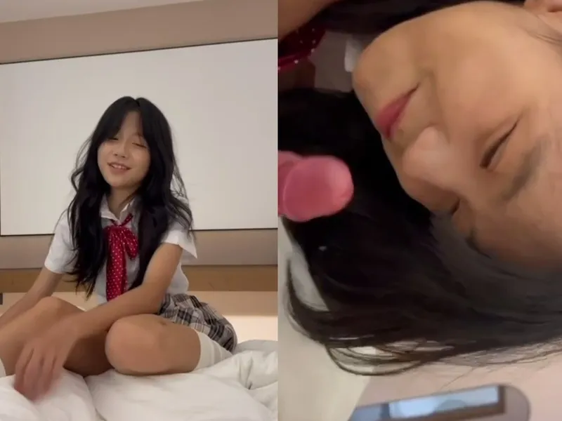 Em loli dễ thương liếm chuối biến em thành con đào nứng lồn p1